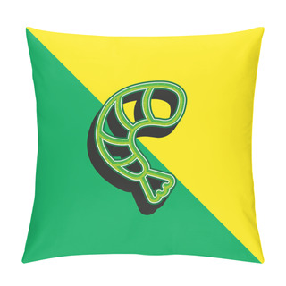Personality  Big Shrimp Green And Yellow Modern 3d Vector Icon Logo Pillow Covers