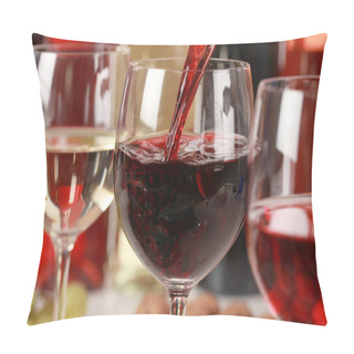 Personality  Wine Pouring Into A Wine Glass Pillow Covers