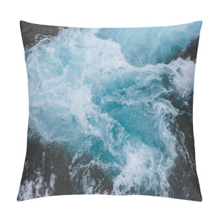Personality  Aerial View Of Beautiful Bruarfoss Waterfall On Bruara River In Iceland Pillow Covers