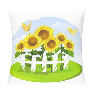 Personality  Sunflowers In A Small Garden Pillow Covers