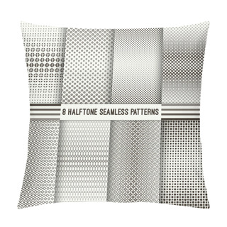 Personality  Set Of Halftone Seamless Patterns Pillow Covers