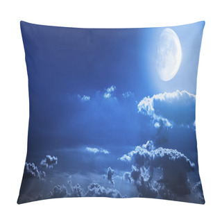 Personality  Night Sky With Stars And Full Moon Background Pillow Covers