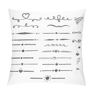 Personality  Sketch Dividers On White Paper Pillow Covers