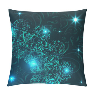 Personality  Elegant Lacy Ornament On A Dark Background. Inner Light, Sparks. Stylish Decorative Design. Vector Illustration. Pillow Covers
