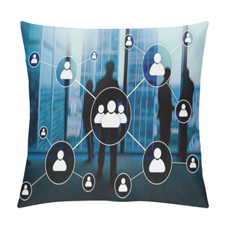 Personality  HR - Human Resources Management Concept On Blurred Business Center Background. Pillow Covers
