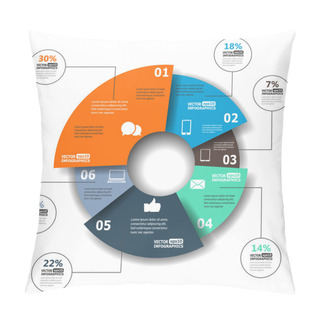 Personality  Modern Paper Infographics In A Pie Chart For Web, Banners, Mobil Pillow Covers