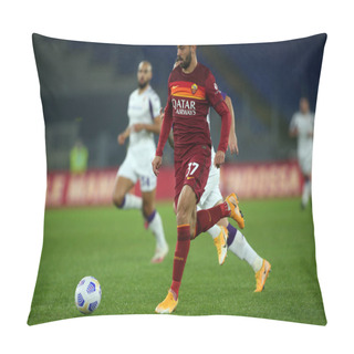 Personality  Rome, Italy - 01/11/2020:  Leonardo Spinazzola (AS ROMA) In Action During The Italian Serie A League 20/21 Soccer Match  Between As Roma And Fiorentina, At Olympic Stadium In Rome Pillow Covers