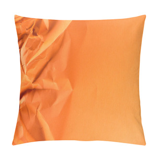 Personality  Close-up Shot Of Orange Crumpled Paper For Background Pillow Covers
