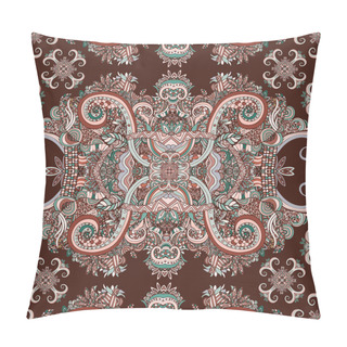 Personality  Boho Ornament, Texture. Abstract Floral Plant Natural Seamless Pattern. Vintage Decorative Elements. Ethnic Ornamental Floral. Hippie, Indian, Fantasy, Ottoman Motifs. Textile Print, Fabric Design Pillow Covers