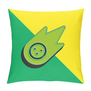 Personality  Asteroid Green And Yellow Modern 3d Vector Icon Logo Pillow Covers