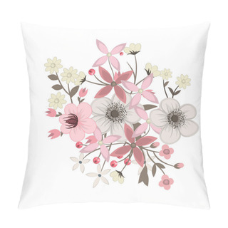 Personality  Floral Composition With Colorful Flower. Pillow Covers