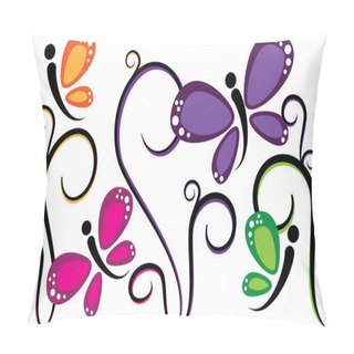 Personality  Colorful Butterflies Pillow Covers