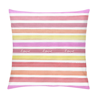 Personality  Bright Watercolor Lines With Romantic Calligraphy. Pillow Covers