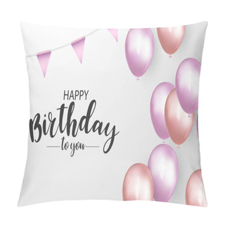 Personality  Happy Birthday Banner Colorful Celebration Background Pillow Covers