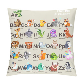Personality  Cute Alphabet With Animals Pillow Covers