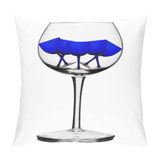 Personality  Back Lit Glass With Little Blue Glasses Inside Pillow Covers