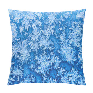 Personality  Snowflakes And Frost On Window In Winter Close Up Pillow Covers