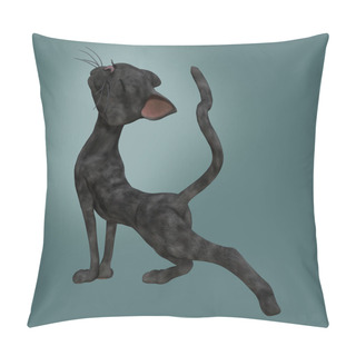 Personality  3D Cartoon Style Black Cat With Green Eyes. Ideal A Wide Range Of Design Uses But Particularly Suited To Cozy Witch Mystery Book Cover Art And Design. One Of A Series.  Pillow Covers