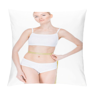 Personality  Woman With Measuring Tape Pillow Covers