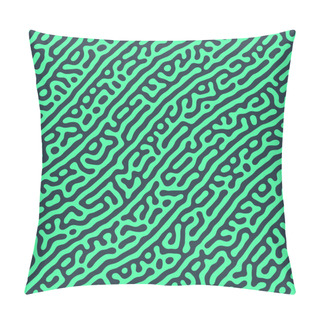 Personality  Psychedelic Dynamic Wavy Seamless Pattern Vector Turquoise Abstract Background. Curved Lines Sophisticated Structure Repetitive Weird Crazy Wallpaper. Modern Textile Design Continuous Abstraction Pillow Covers
