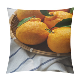 Personality  Jeju Hallabong, Fresh Organic Fruits In A Basket Pillow Covers