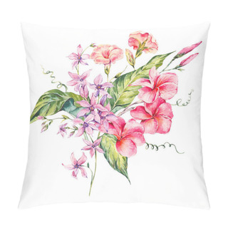 Personality  Watercolor Vintage Floral Tropical Card Pillow Covers