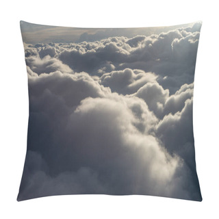 Personality  View Of Clouds From Airplane Window, A Group Of Clouds In The Sky Pillow Covers