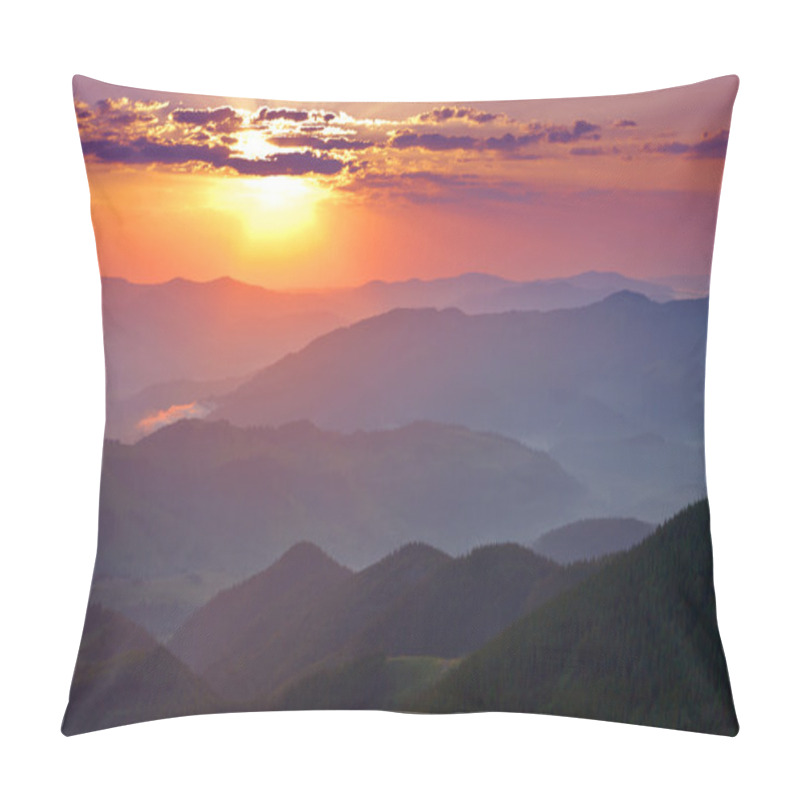 Personality  Sunset in mountains pillow covers