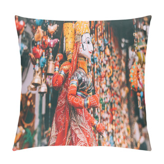 Personality  Close-up View Of Colorful Decorations Hanging At Rajasthan, Pushkar Pillow Covers