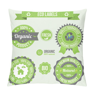 Personality  Eco Labels With Retro Vintage Design. Pillow Covers