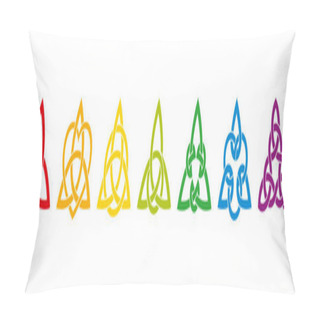 Personality  Seven Rainbow Colored Celtic Triangle Knots Pillow Covers
