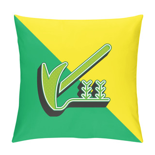 Personality  Agriculture Green And Yellow Modern 3d Vector Icon Logo Pillow Covers