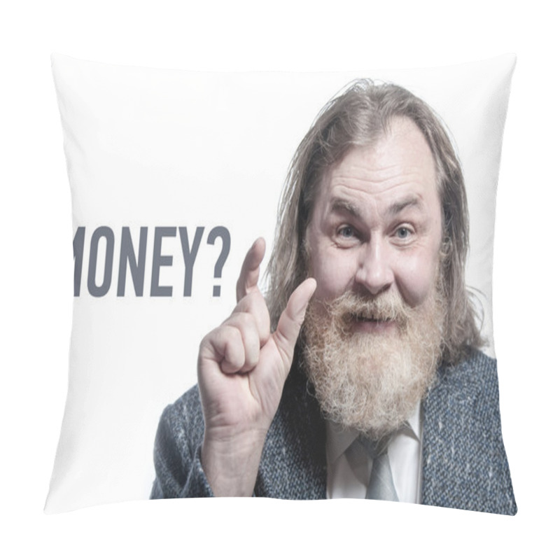Personality  Bearded Man Shows Something Smal Pillow Covers