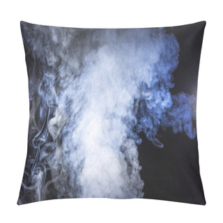 Personality  White Smoke And Glowing Lights On Black Background Pillow Covers