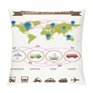 Personality  Travel And Transport Infographics Pillow Covers