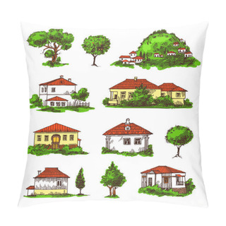 Personality  Eco Farm Illustration Pillow Covers