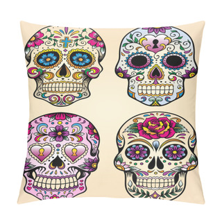 Personality  Day Of The Dead Vector Illustration Set Pillow Covers