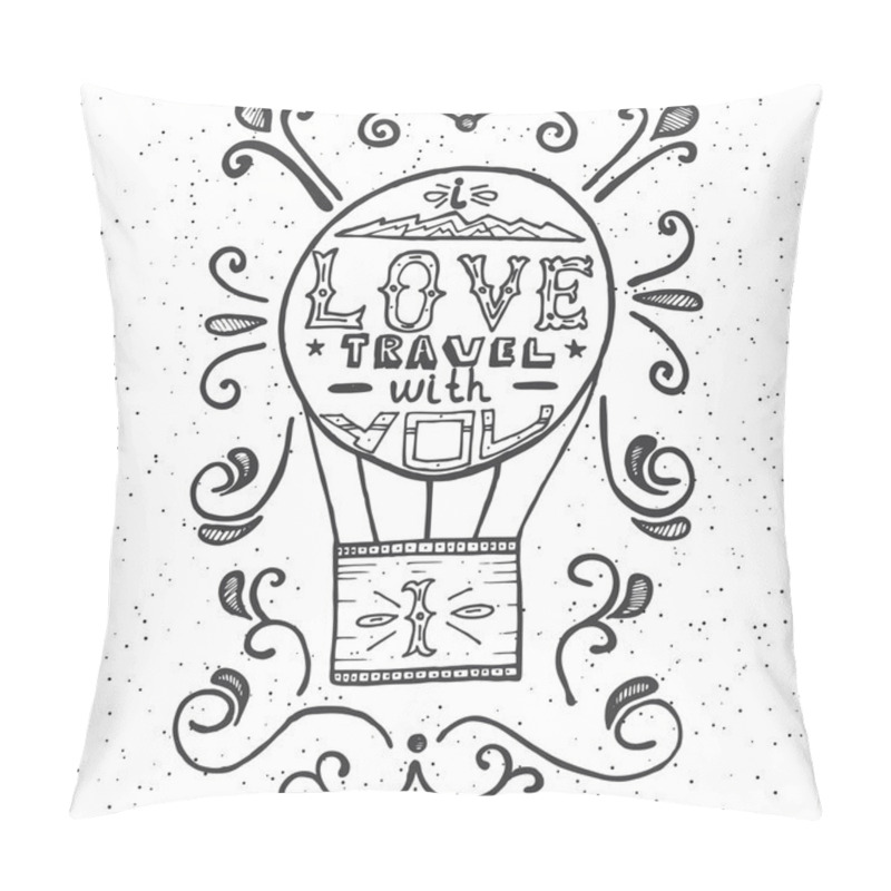 Personality  Hot air balloon and swirls. pillow covers