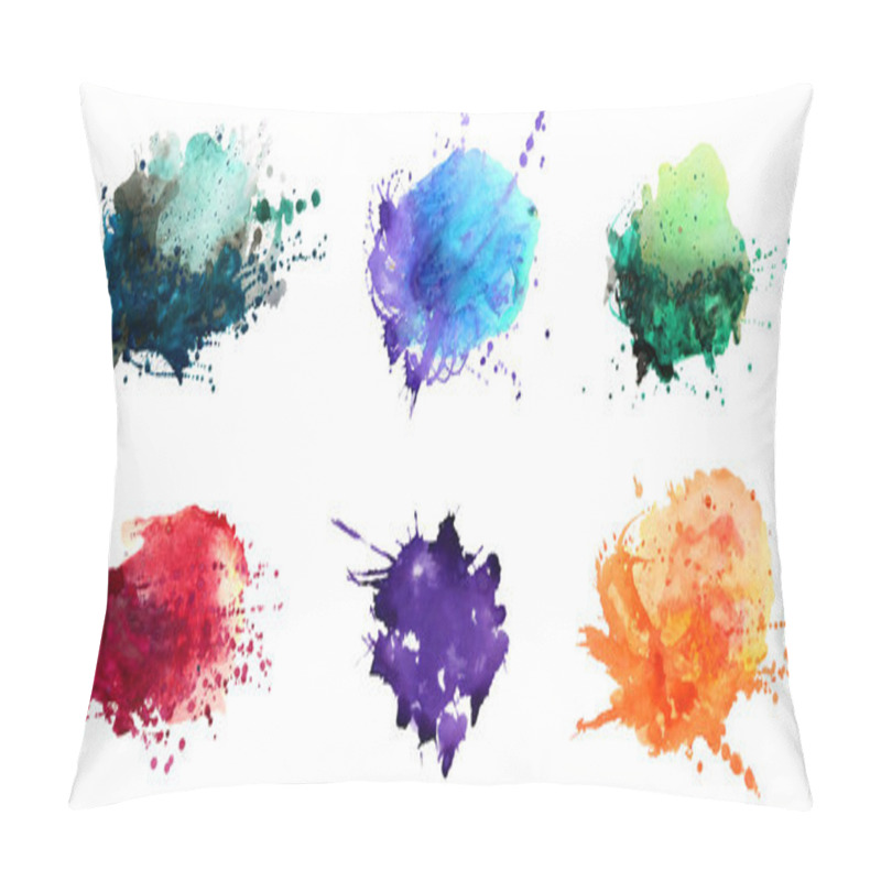 Personality  Set Of Watercolor Abstract Hand Painted Backgrounds Pillow Covers