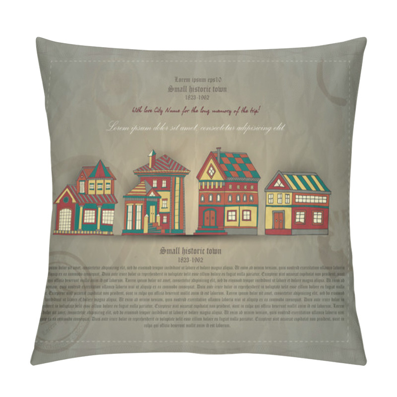 Personality  Document Of Small Historic Town Pillow Covers