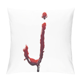 Personality  Dripping Slashed Blood Fonts The Letter Lower Case J Pillow Covers