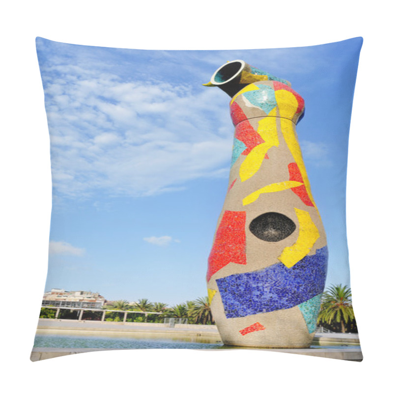 Personality  Dona I Ocell Joan Miro's Sculpture In Barcelona, Spain Pillow Covers