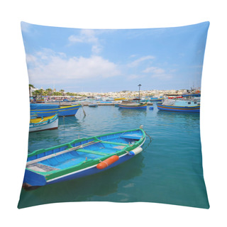 Personality  Marsaxlokk Boat, Malta Pillow Covers