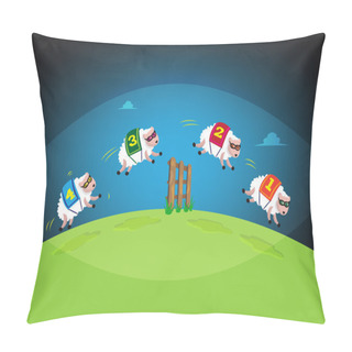 Personality  Counting Sheep  To Sleep Within Eye Frame. Battling Insomnia Concept.  Pillow Covers
