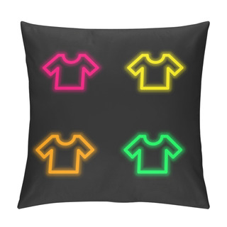 Personality  Basic T Shirt Four Color Glowing Neon Vector Icon Pillow Covers