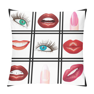 Personality  Eyes, Lips And Nails. Pillow Covers