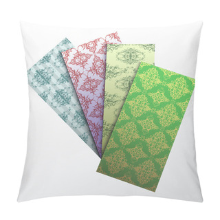 Personality  Set Of Colorful Floral Ornamental Business Card Element.Vector Pillow Covers