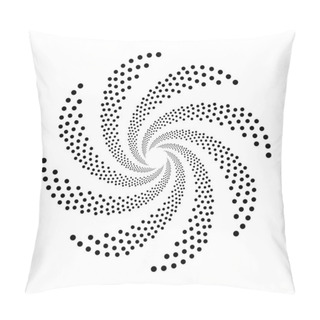 Personality  Design Spiral Dots Backdrop. Abstract Monochrome Background. Vector-art Illustration. No Gradient Pillow Covers