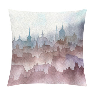 Personality  Watercolor Prague Landscape Pillow Covers