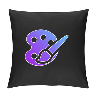 Personality  Art Palette Blue Gradient Vector Icon Pillow Covers